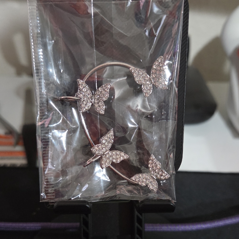Butterfly Crystal Over- The- Ear Earring*ONLY BUNDLED*